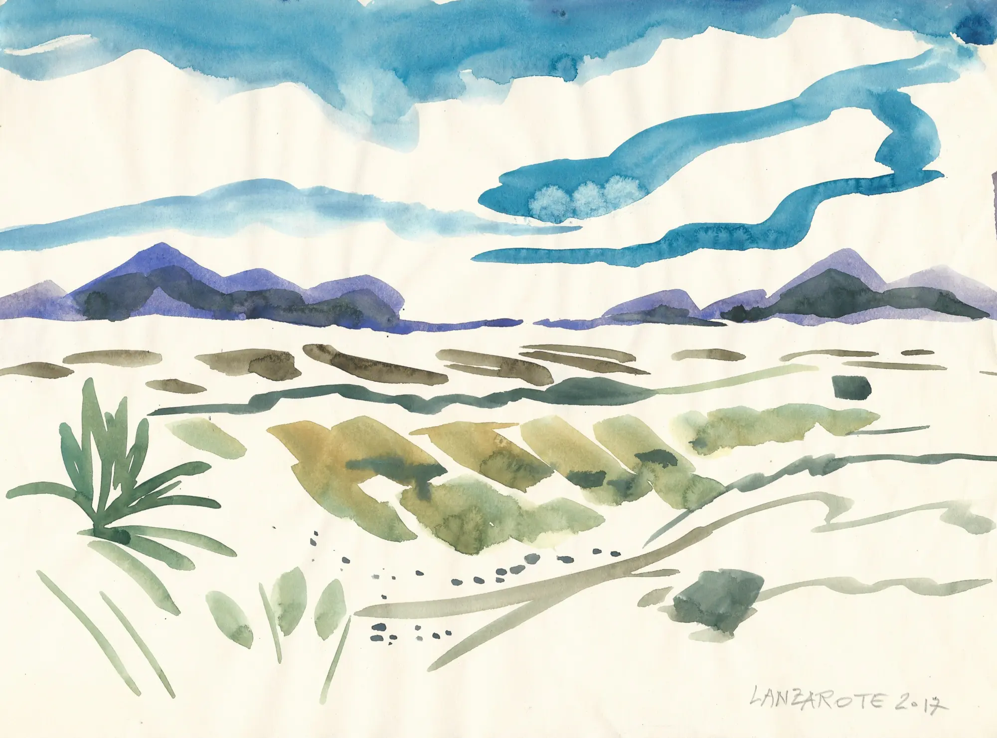 Reiseaquarell – Lanzarote — Aquarell, o. J.